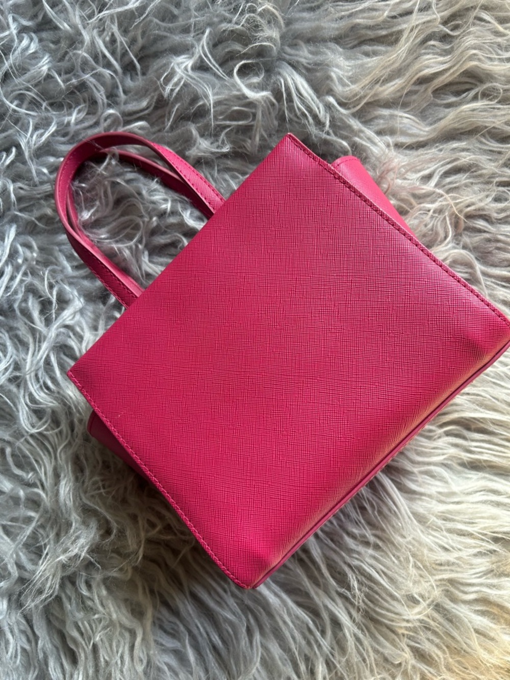 Steve Madden Hot Pink Mini Saffiano Handbag - Picture 2 of 7